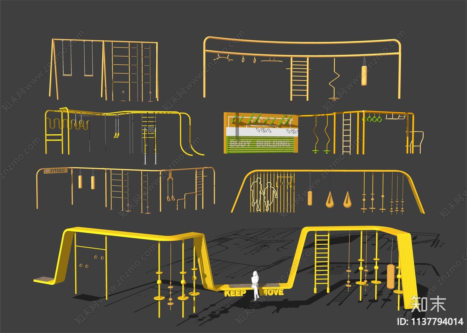 户外健身器材SU模型下载【ID:1137794014】