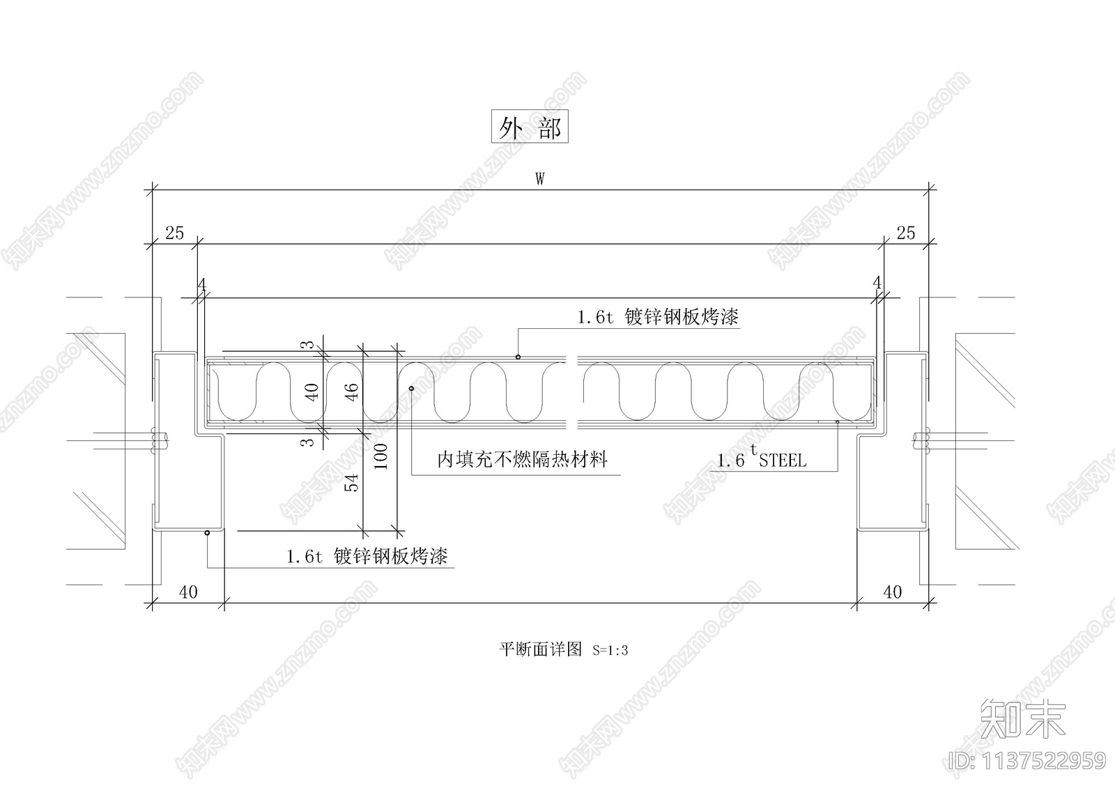 23类金属门立断面详图cad施工图下载【ID:1137522959】