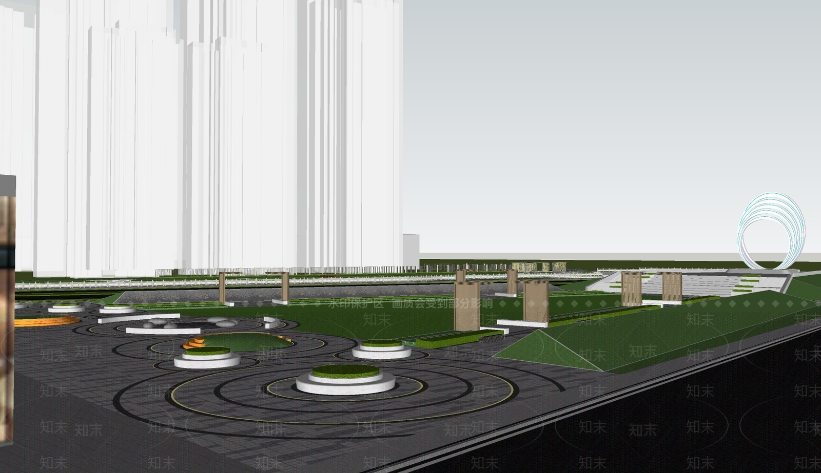 现代景观公园SU模型下载【ID:1137605578】
