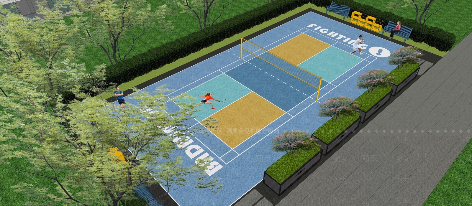 现代消防扑救面景观SU模型下载【ID:1137525048】