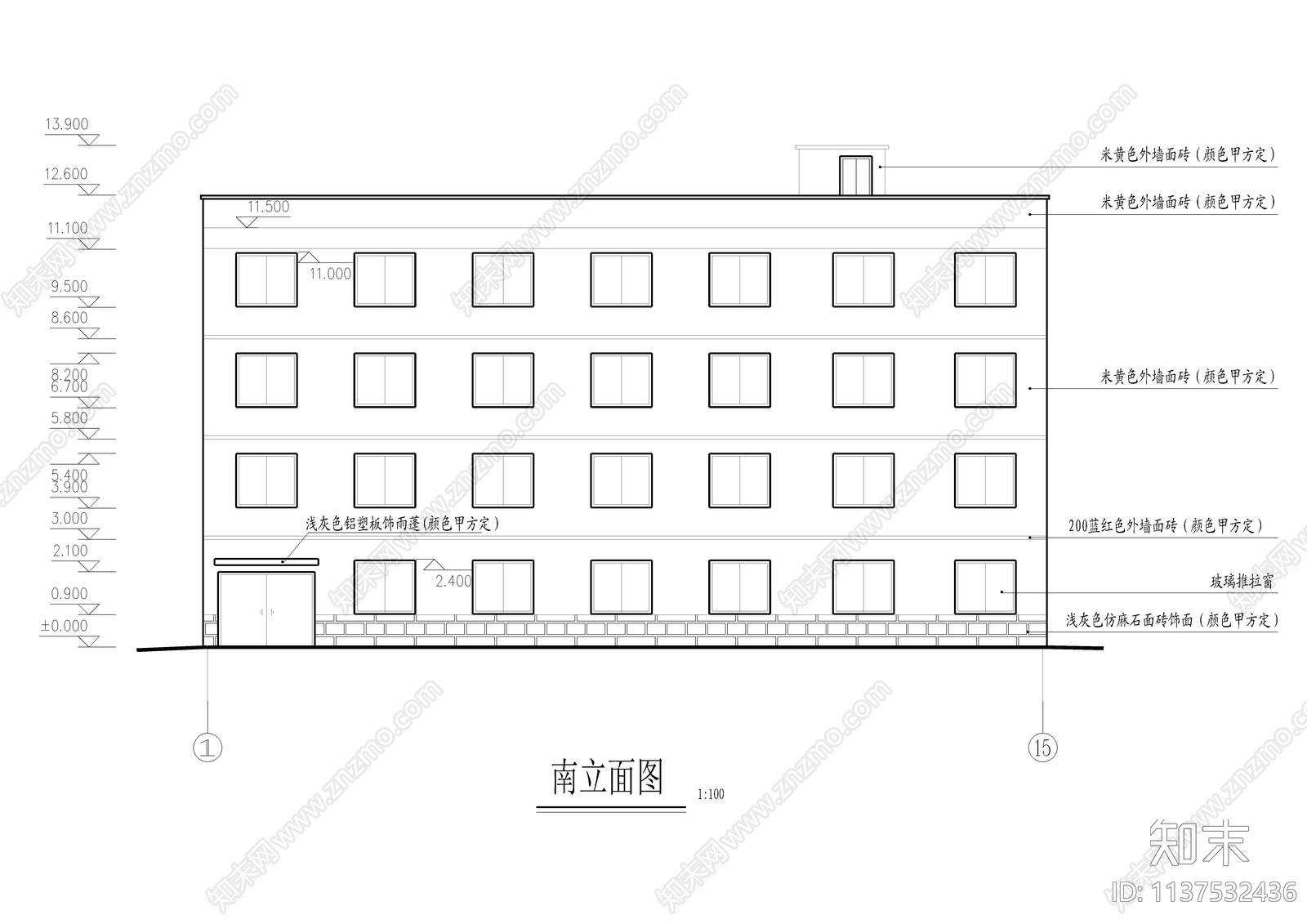 青年单身公寓全套建筑cad施工图下载【ID:1137532436】