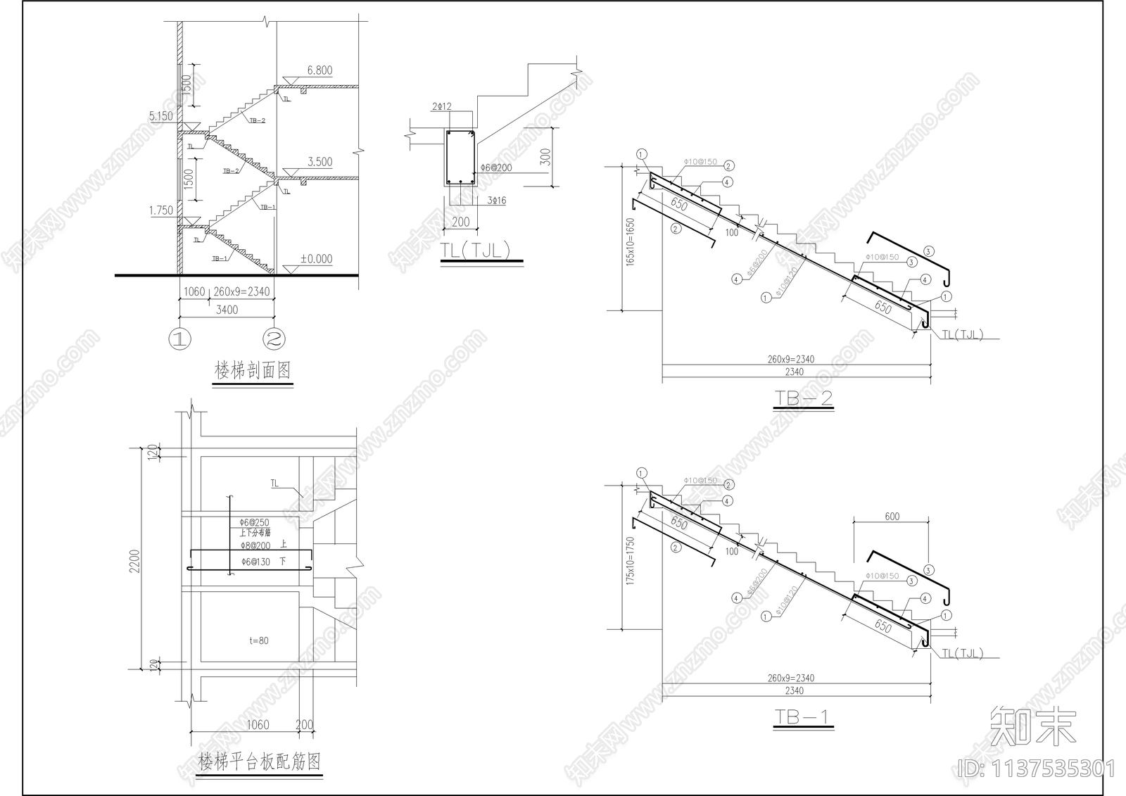 三层新农村别墅全套建筑cad施工图下载【ID:1137535301】