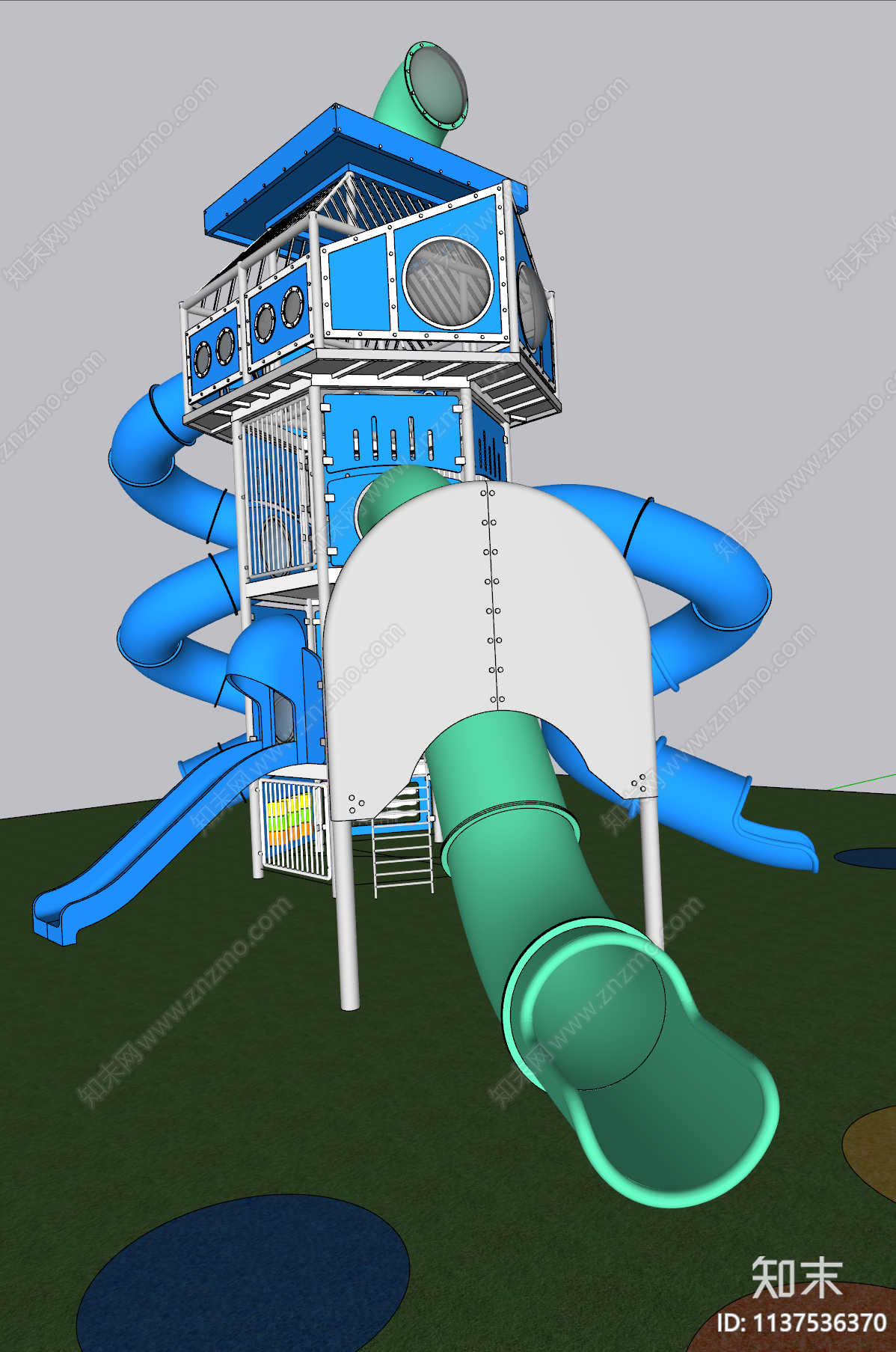 儿童滑梯SU模型下载【ID:1137536370】