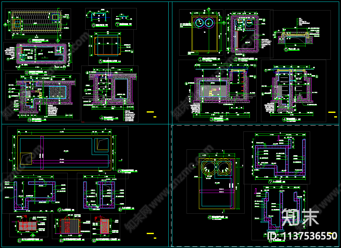 硬质泵井绿地泵井泵坑两种做法cad施工图下载【ID:1137536550】