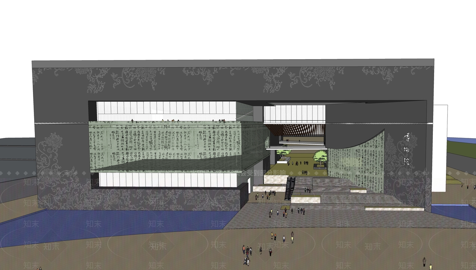 现代博物馆建筑SU模型下载【ID:1137537923】