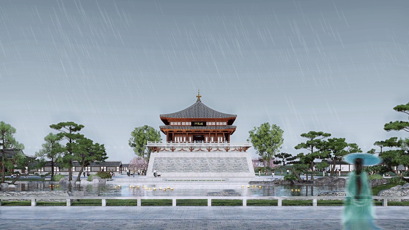 中式钟鼓楼SU模型下载【ID:1137538521】