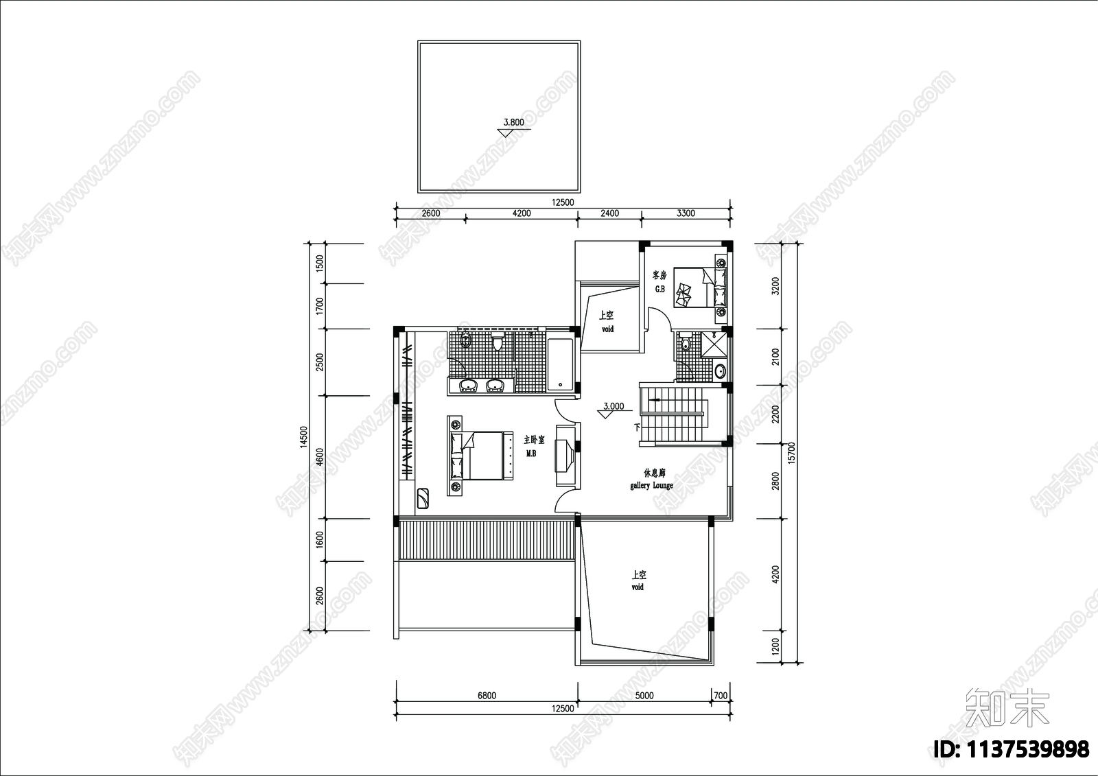 别墅建筑cad施工图下载【ID:1137539898】