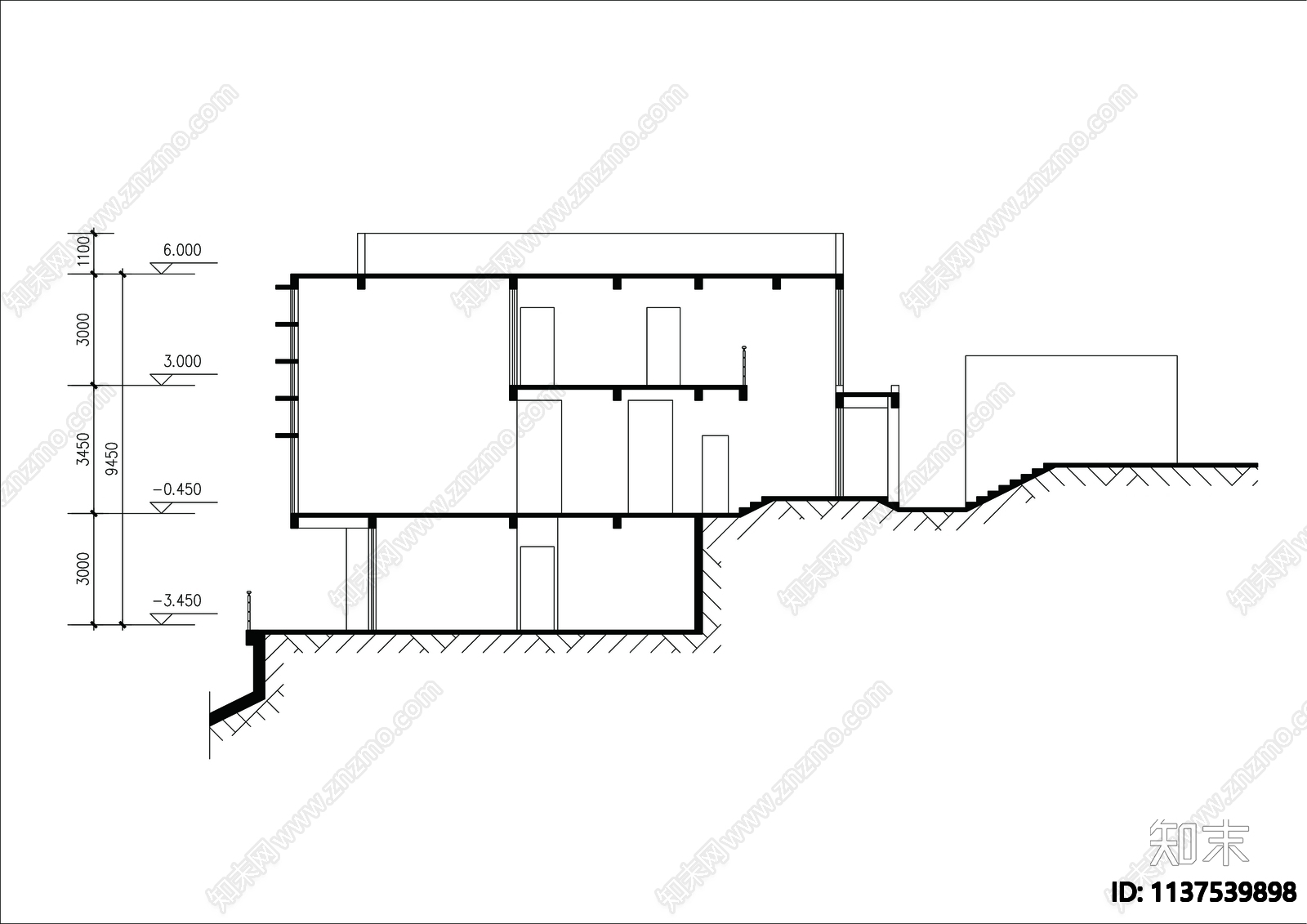 别墅建筑cad施工图下载【ID:1137539898】