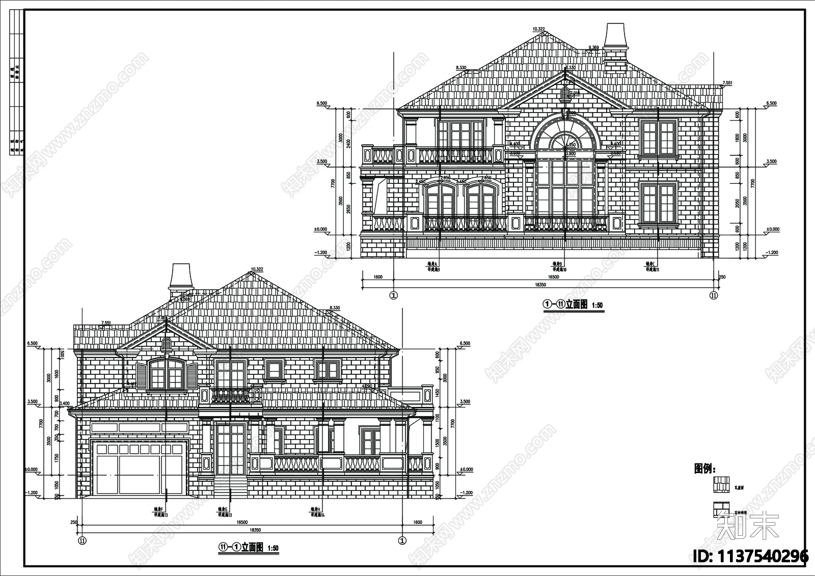 别墅建筑cad施工图下载【ID:1137540296】