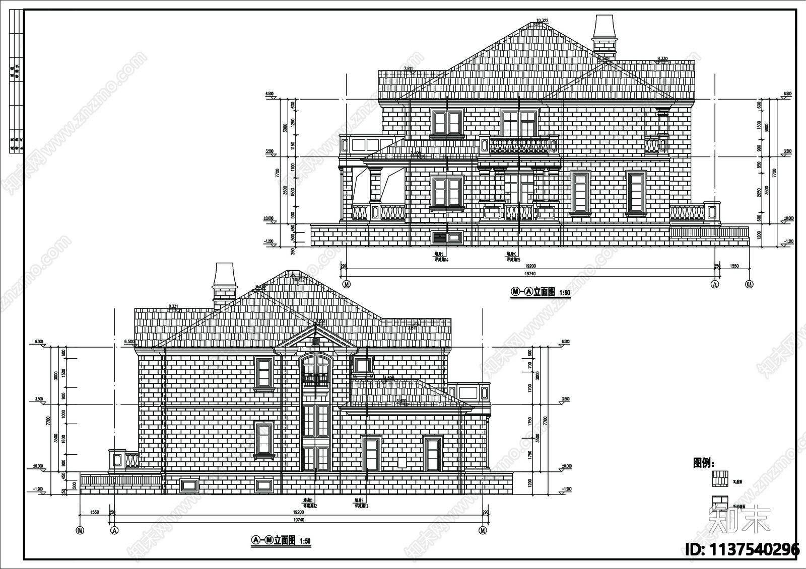 别墅建筑cad施工图下载【ID:1137540296】