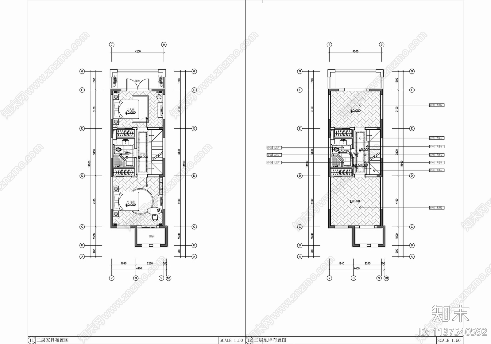 230㎡四层小别墅室内施工图下载【ID:1137540592】