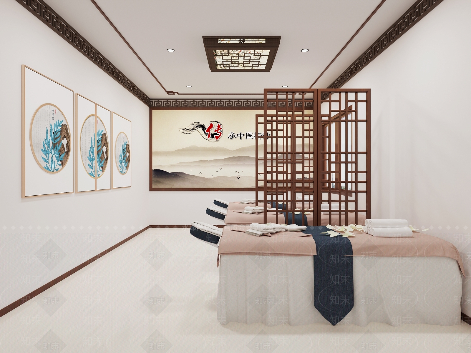 新中式美容SPA包厢3D模型下载【ID:1137546543】