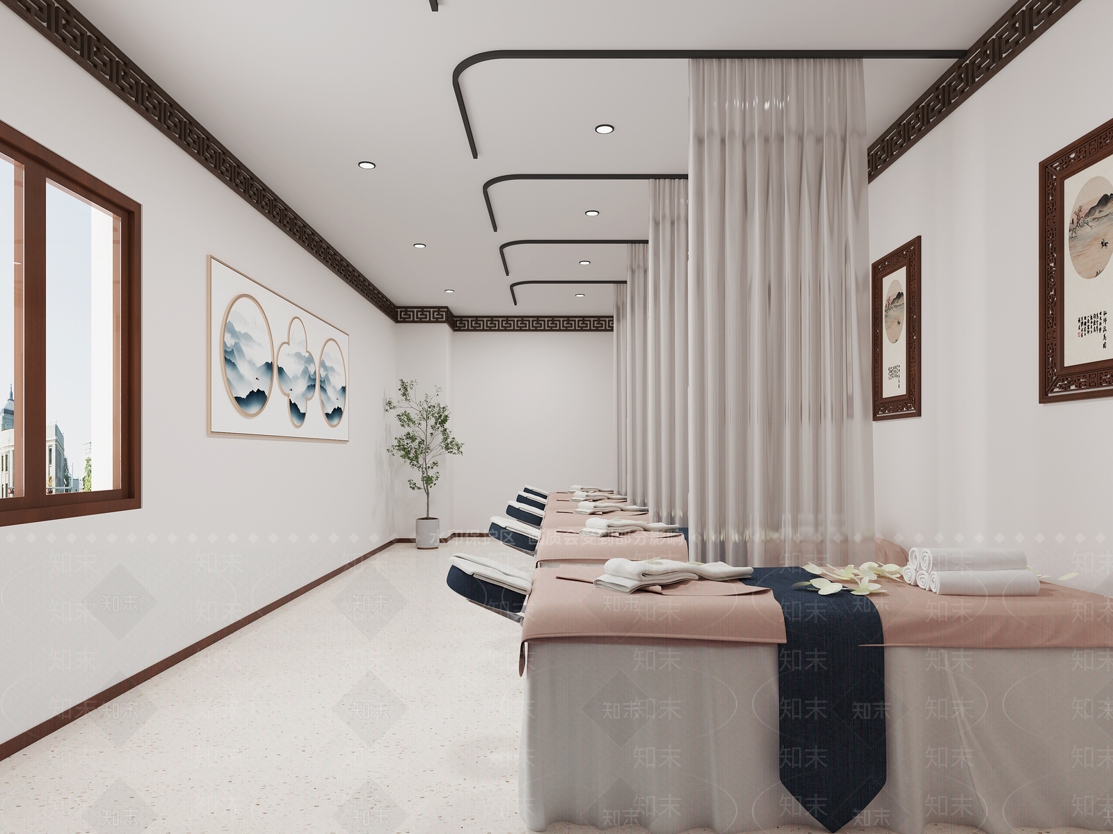 新中式美容SPA包厢3D模型下载【ID:1137546543】