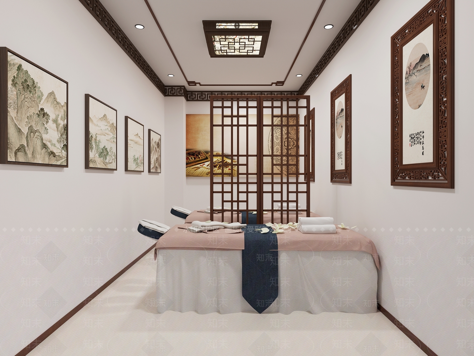 新中式美容SPA包厢3D模型下载【ID:1137546543】