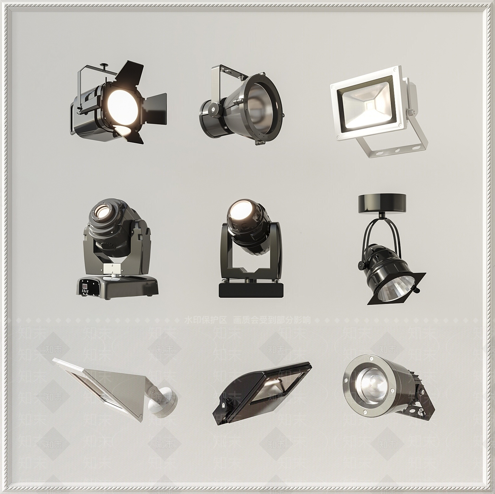 现代投影射灯SU模型下载【ID:1137546580】