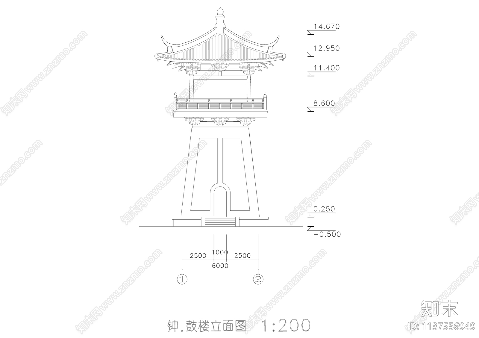 古建寺庙详图cad施工图下载【ID:1137556949】