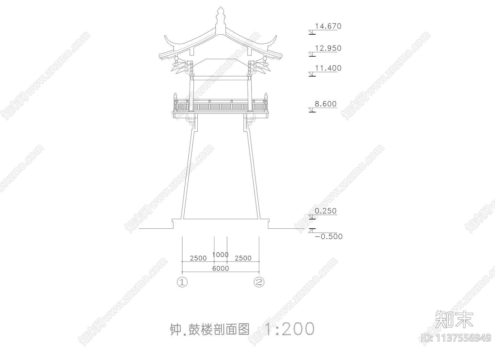 古建寺庙详图cad施工图下载【ID:1137556949】