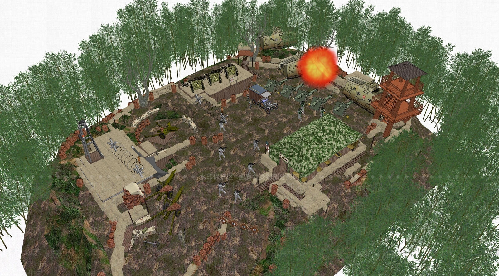 现代丛林CS基地SU模型下载【ID:1137559888】