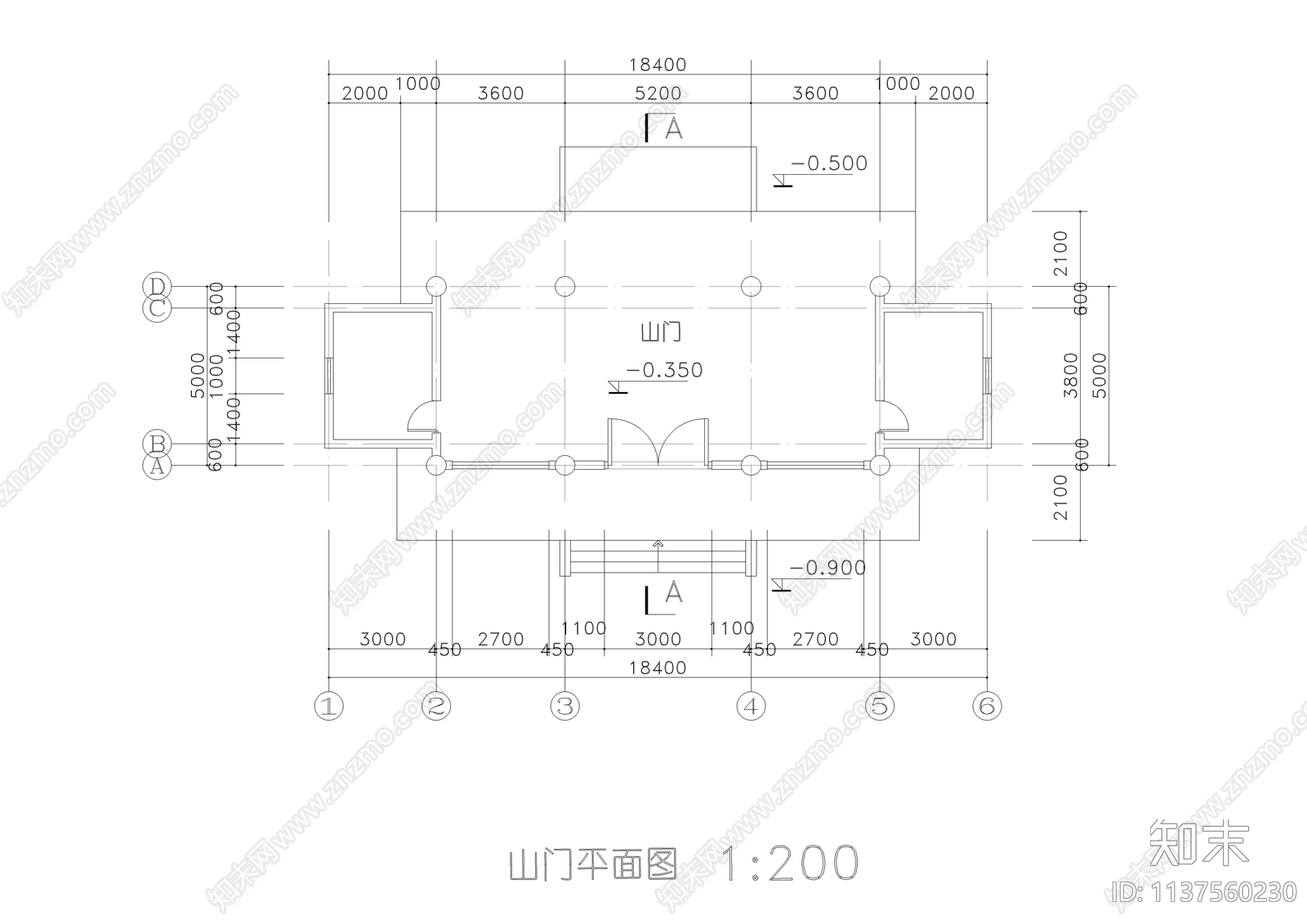 山门古建详图cad施工图下载【ID:1137560230】