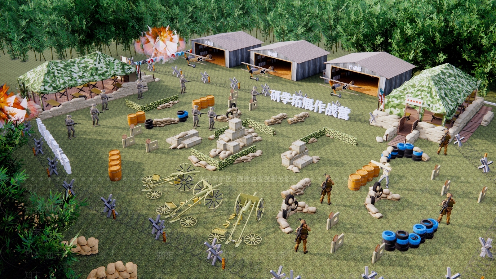 现代真人CS基地SU模型下载【ID:1137560168】