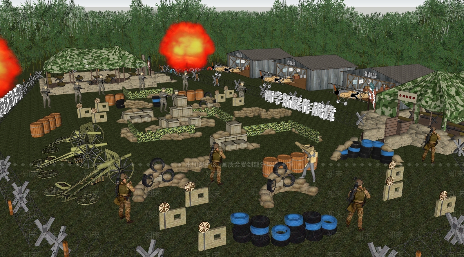 现代真人CS基地SU模型下载【ID:1137560168】