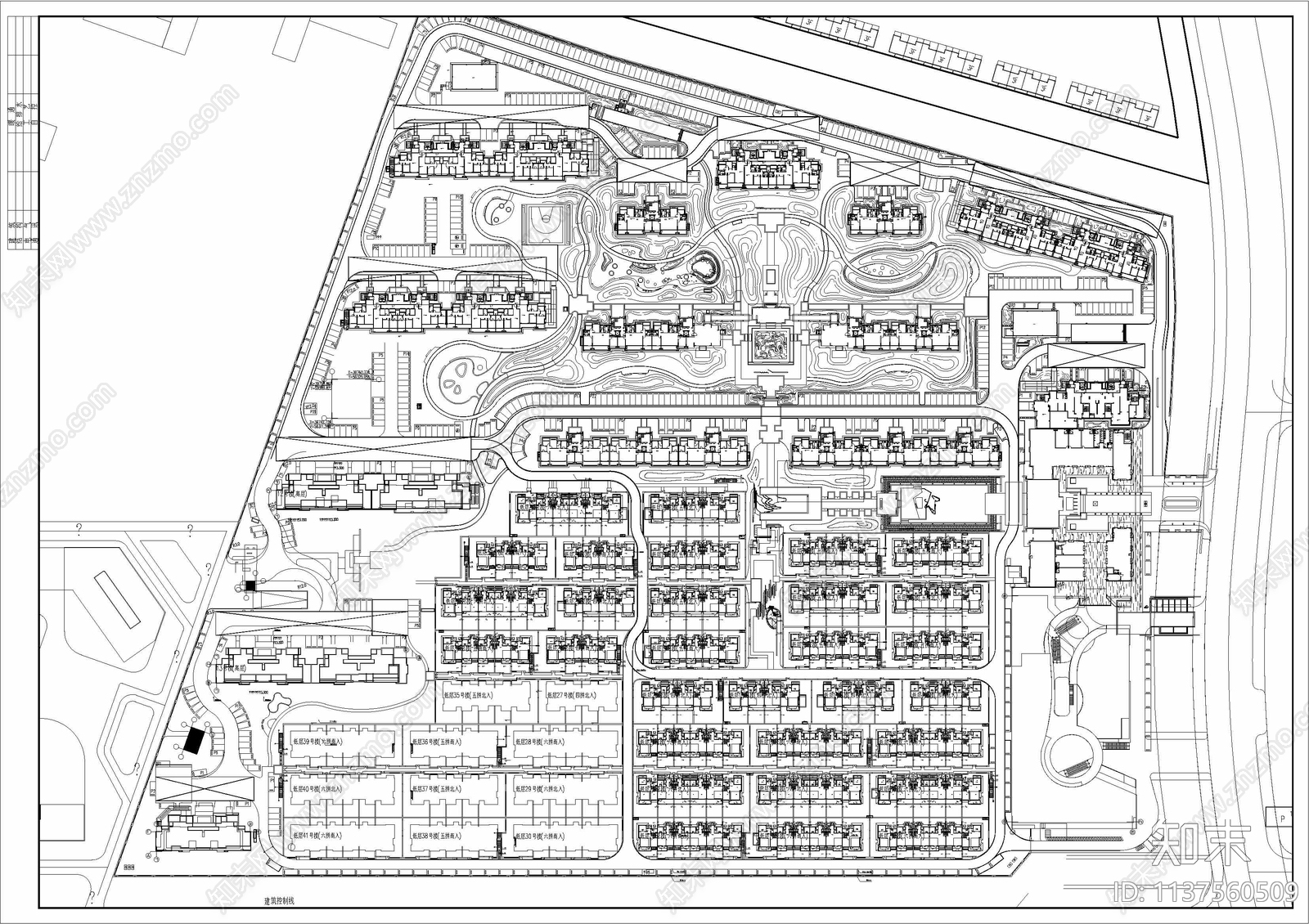 苏州万科湖西玲珑住宅大区景观平面图cad施工图下载【ID:1137560509】