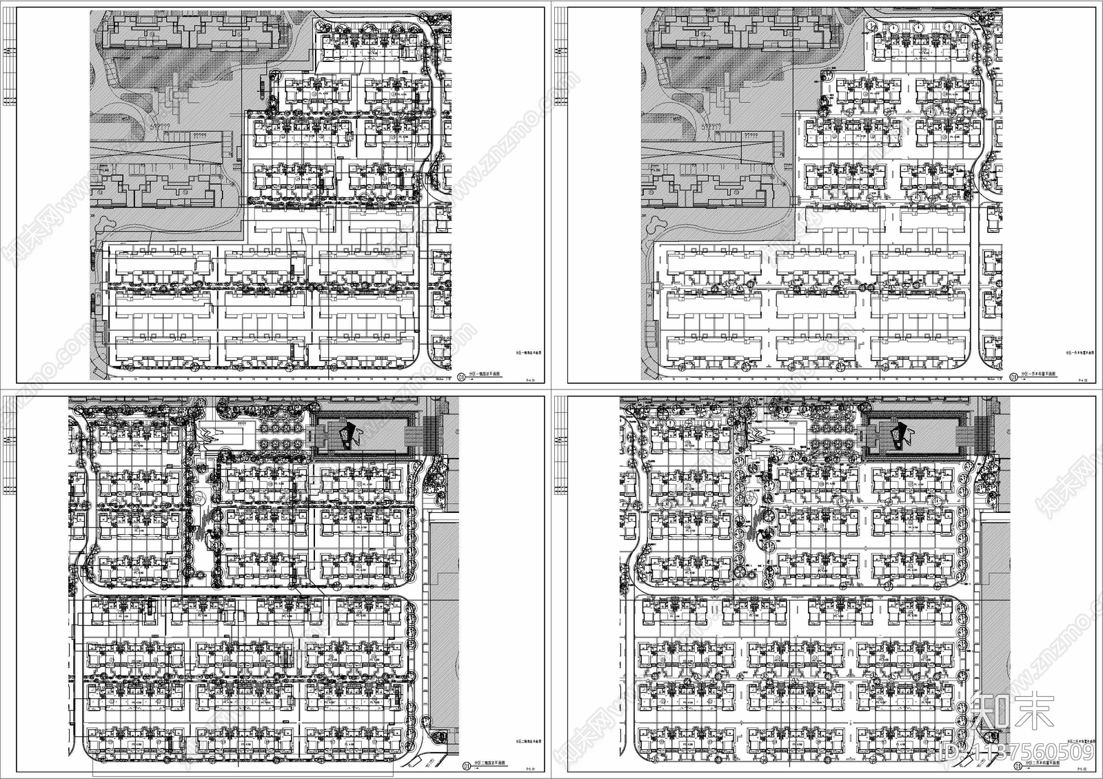 苏州万科湖西玲珑住宅大区景观平面图cad施工图下载【ID:1137560509】