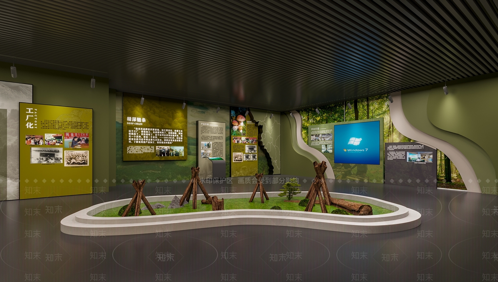 现代农产品展厅3D模型下载【ID:1137562157】