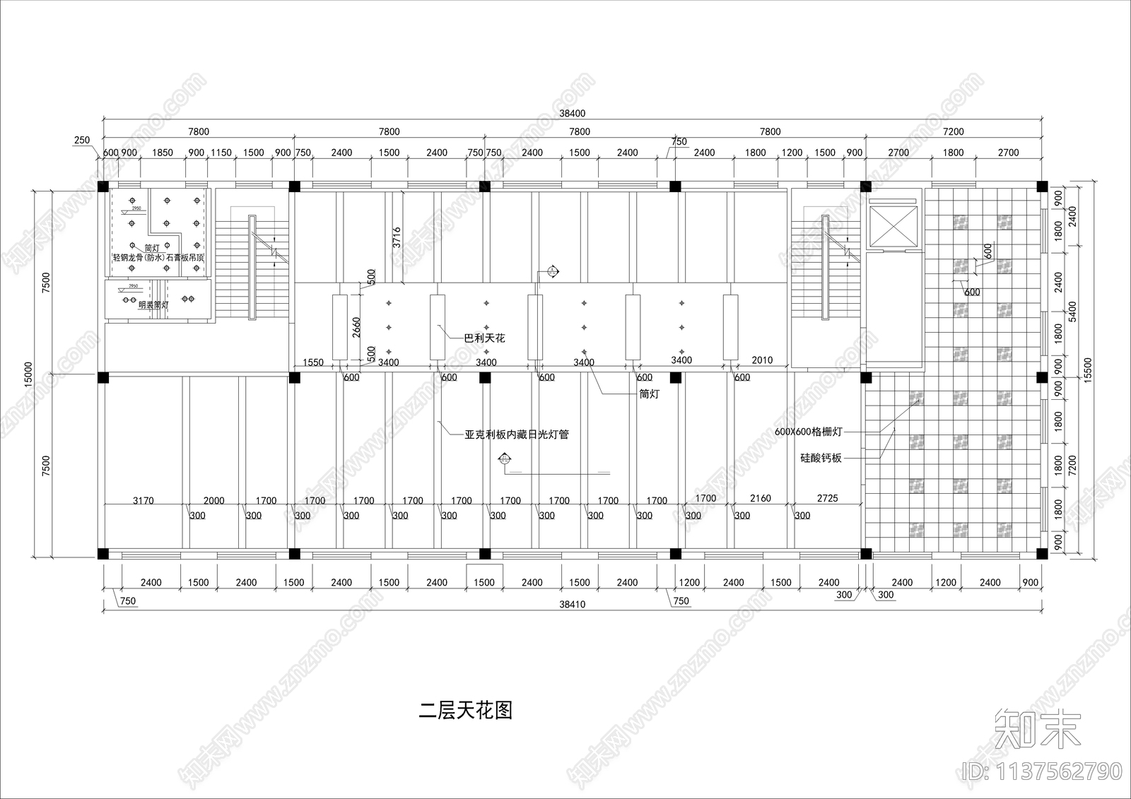 五层图书馆装修cad施工图下载【ID:1137562790】