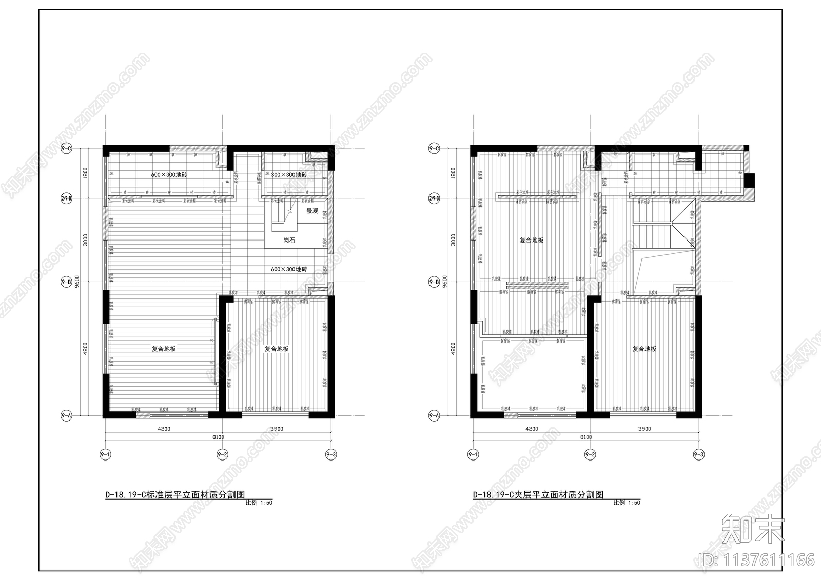 精装公寓平面图cad施工图下载【ID:1137611166】