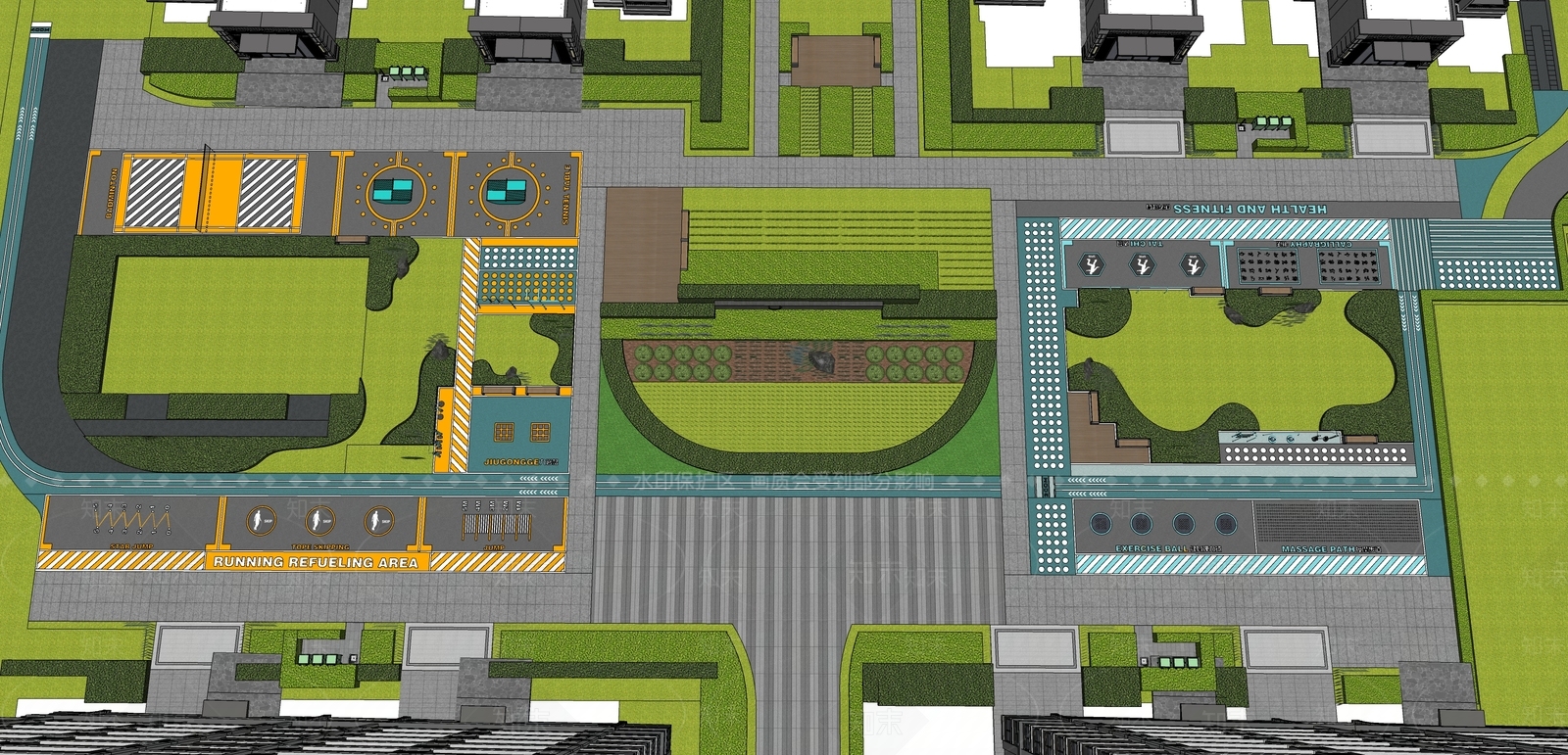 现代住宅景观SU模型下载【ID:1137562974】