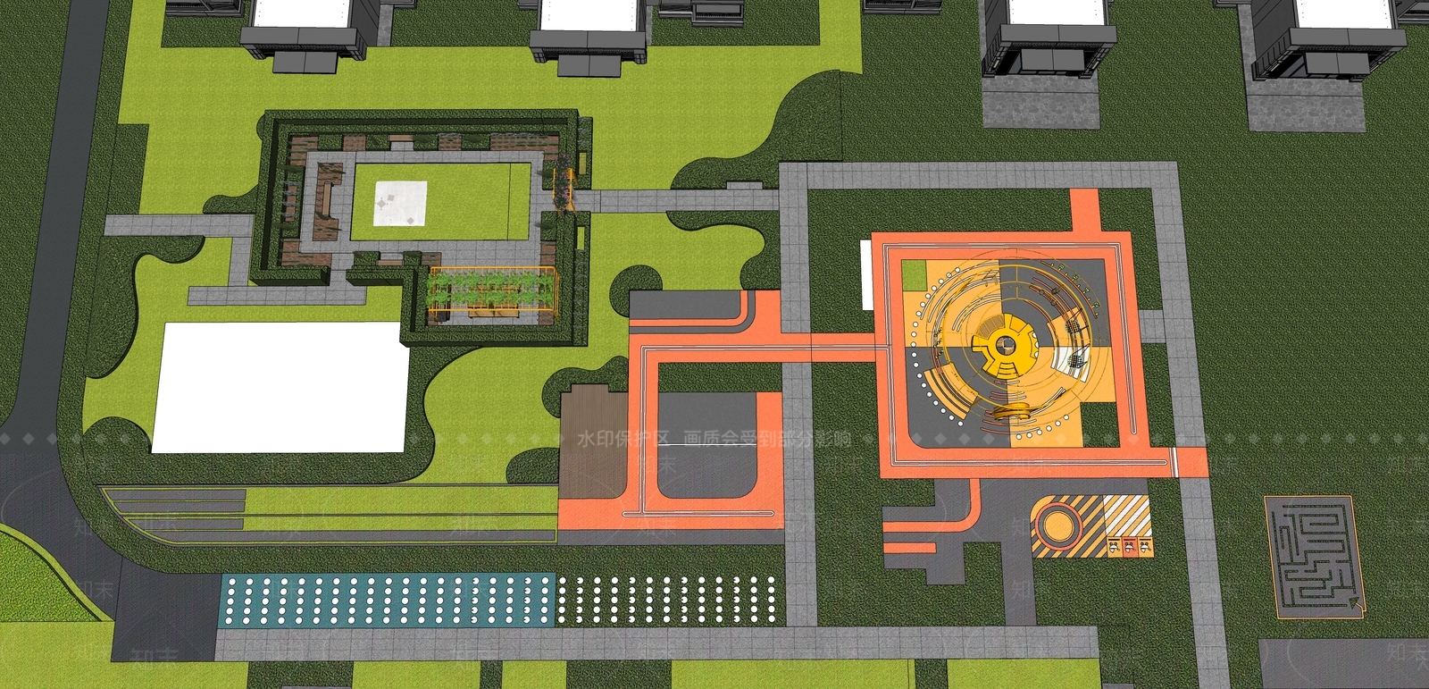 现代住宅景观SU模型下载【ID:1137562919】