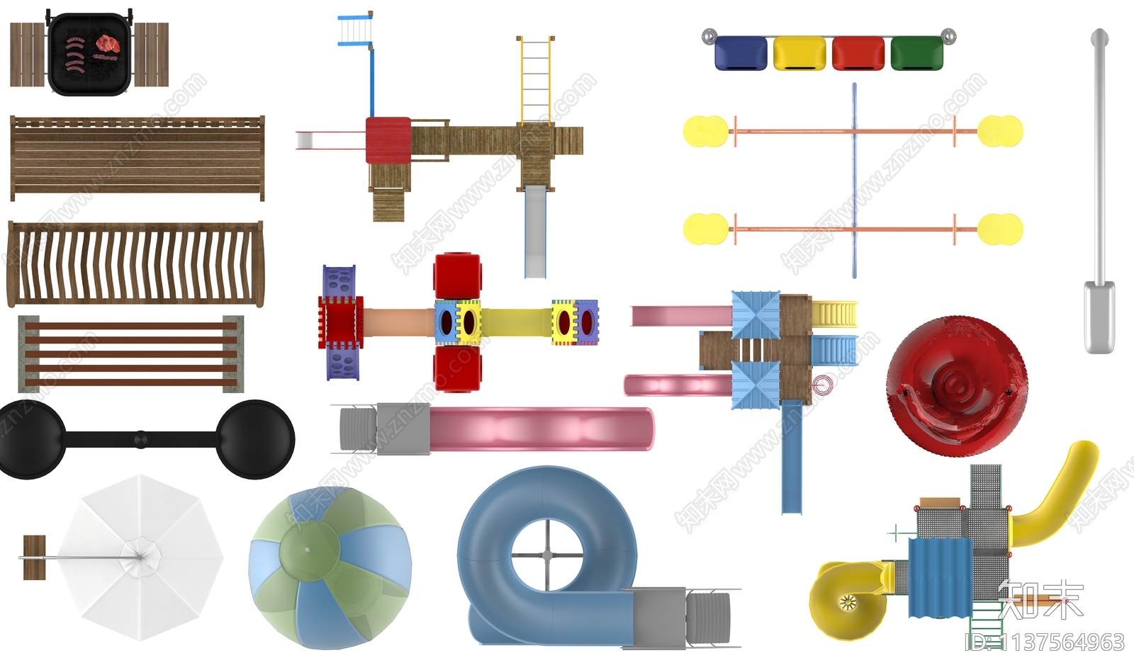 户外游乐设施滑梯遮阳伞鸟瞰psd免抠下载【ID:1137564963】