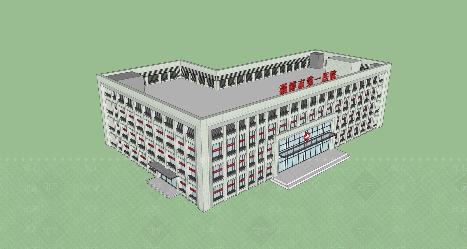 现代医疗建筑SU模型下载【ID:1137579714】