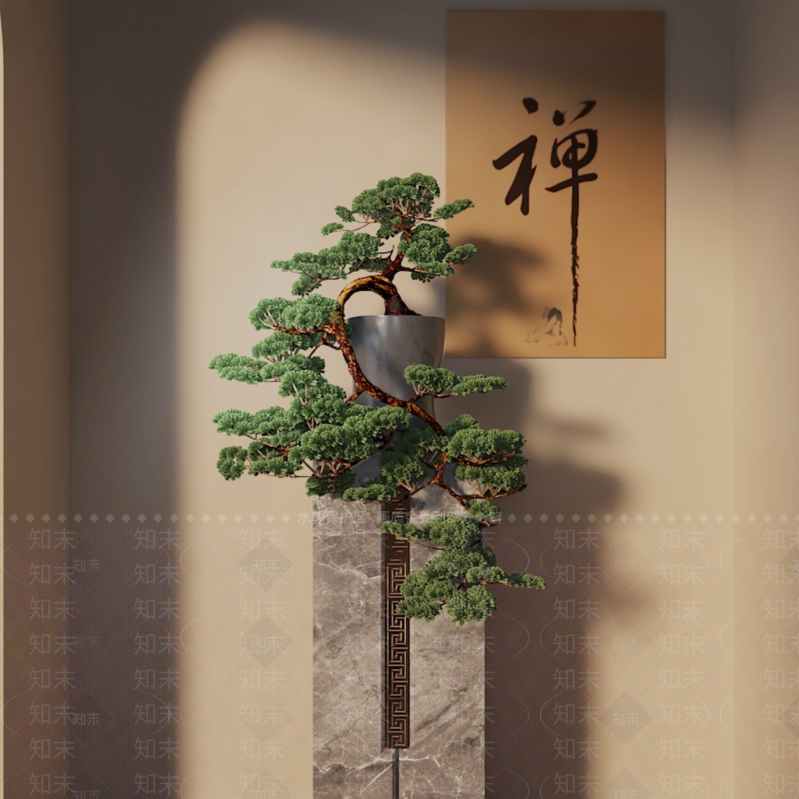 新中式盆景3D模型下载【ID:1137584850】