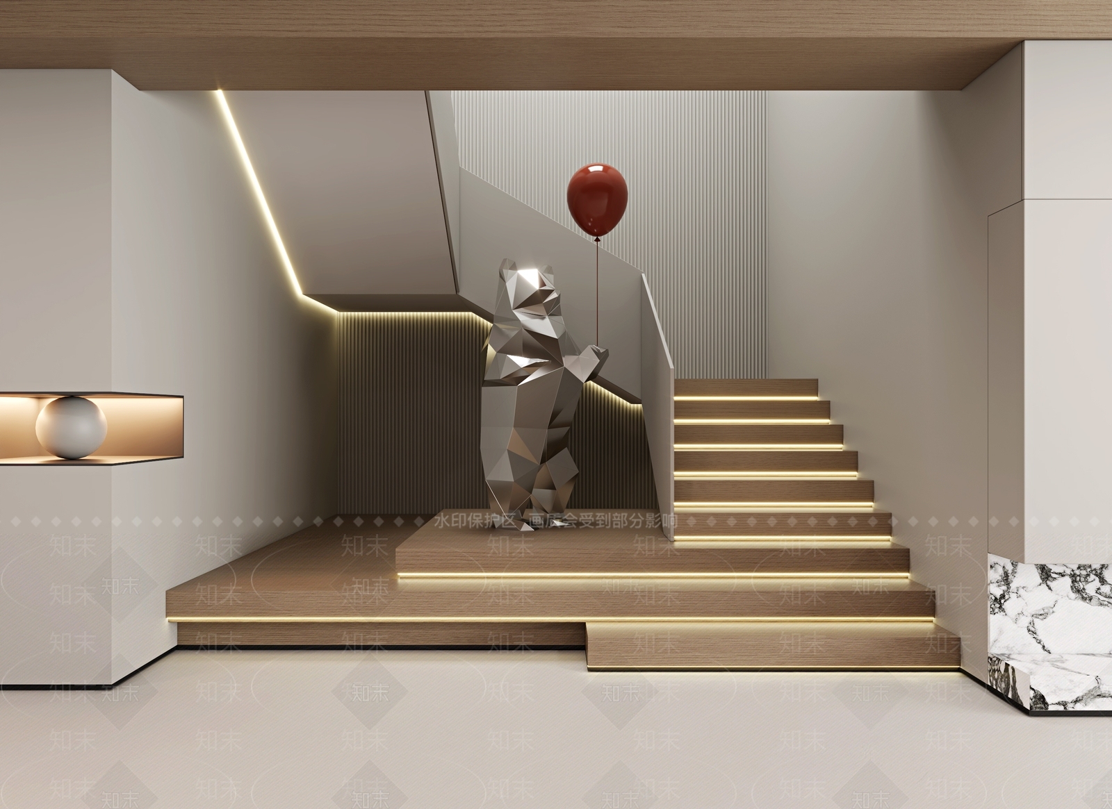 现代楼梯间3D模型下载【ID:1137586361】