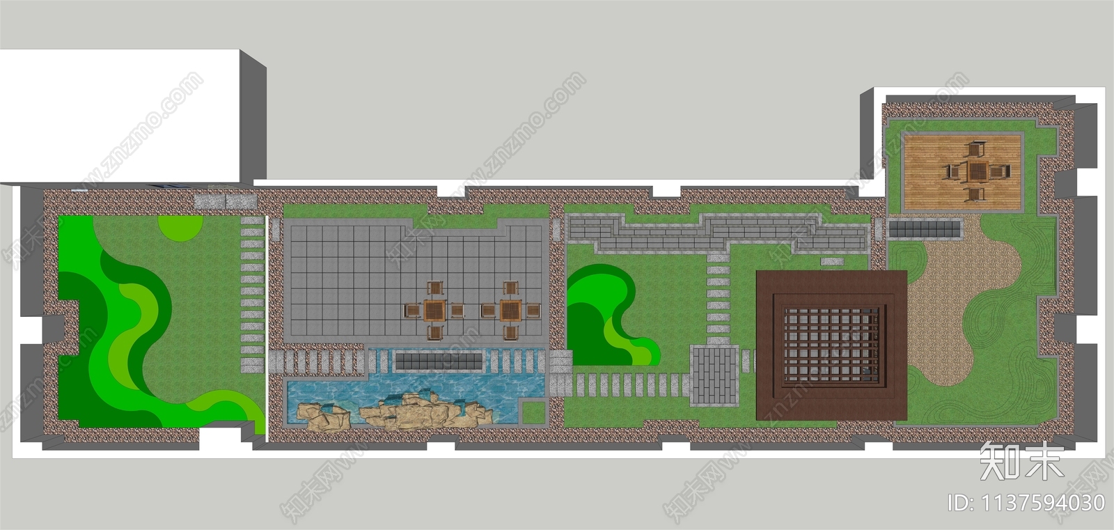 现代办公景观SU模型下载【ID:1137594030】