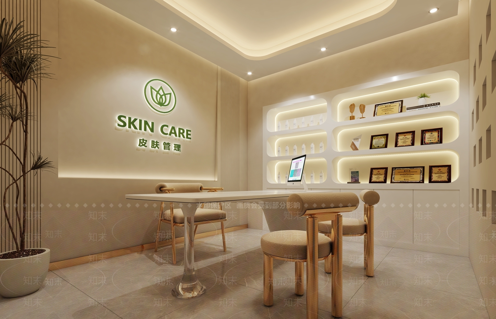 侘寂美容SPA店3D模型下载【ID:1137594228】