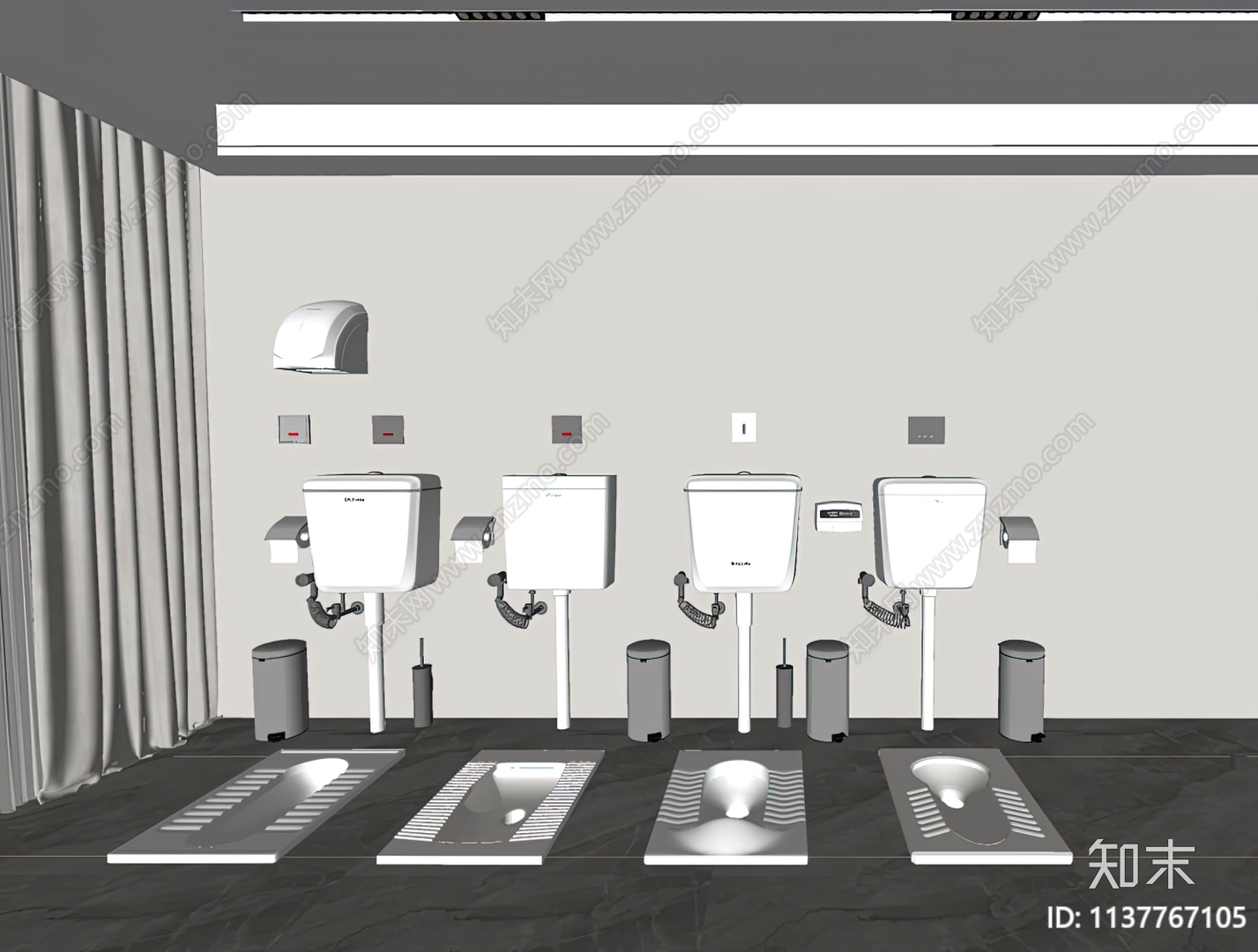 蹲便器SU模型下载【ID:1137767105】