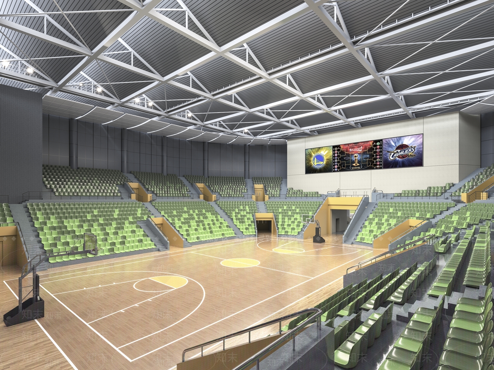 现代篮球馆3D模型下载【ID:1137597252】