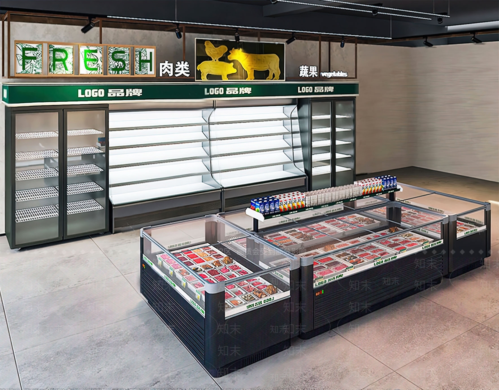 超市冰柜SU模型下载【ID:1137597480】