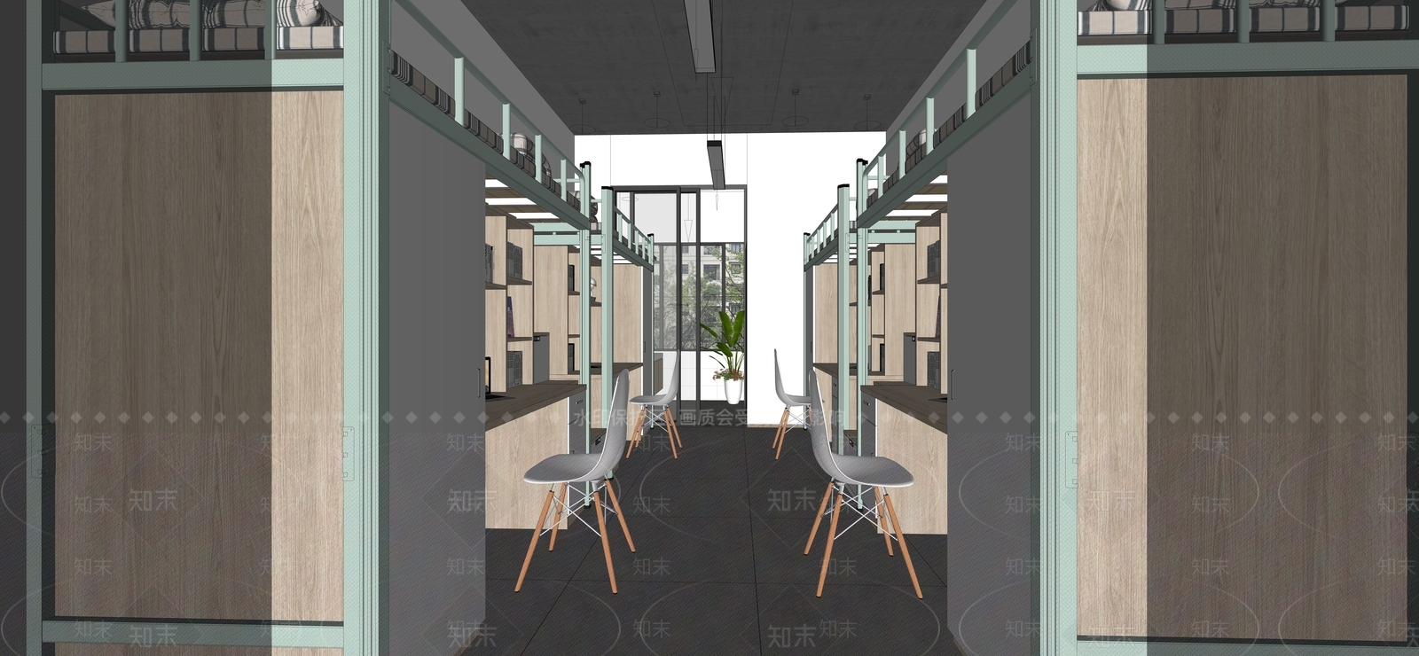 现代风格宿舍SU模型下载【ID:1137608532】