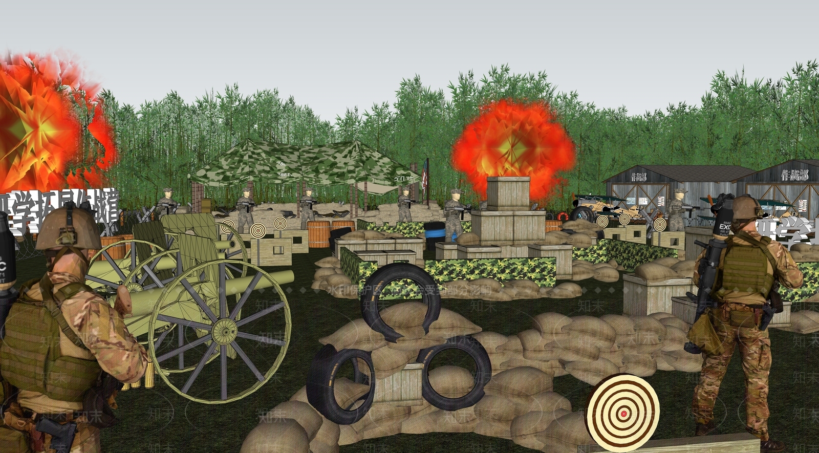 丛林CS基地SU模型下载【ID:1137612591】