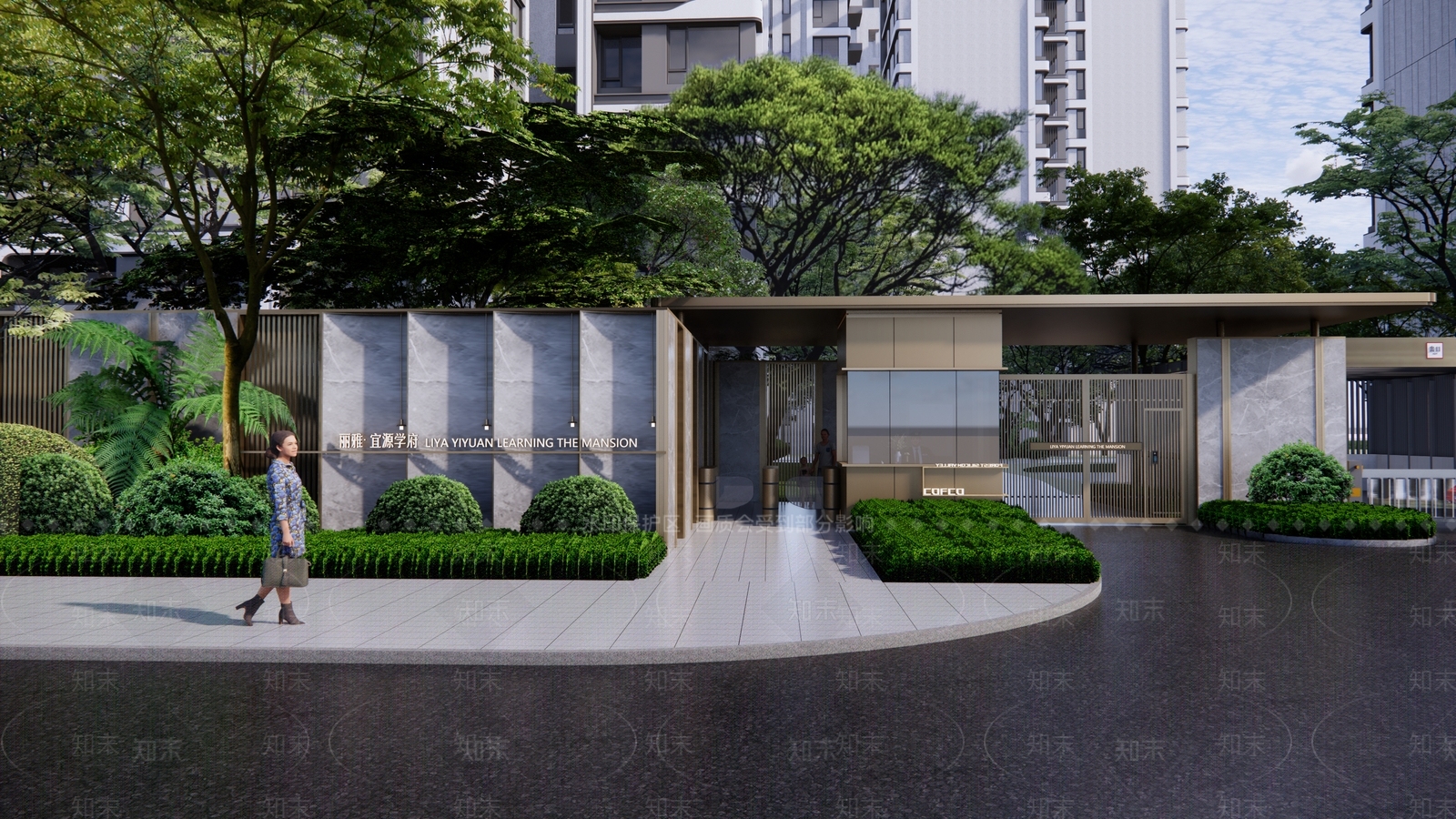现代小区入口SU模型下载【ID:1137613855】_知末su模型网