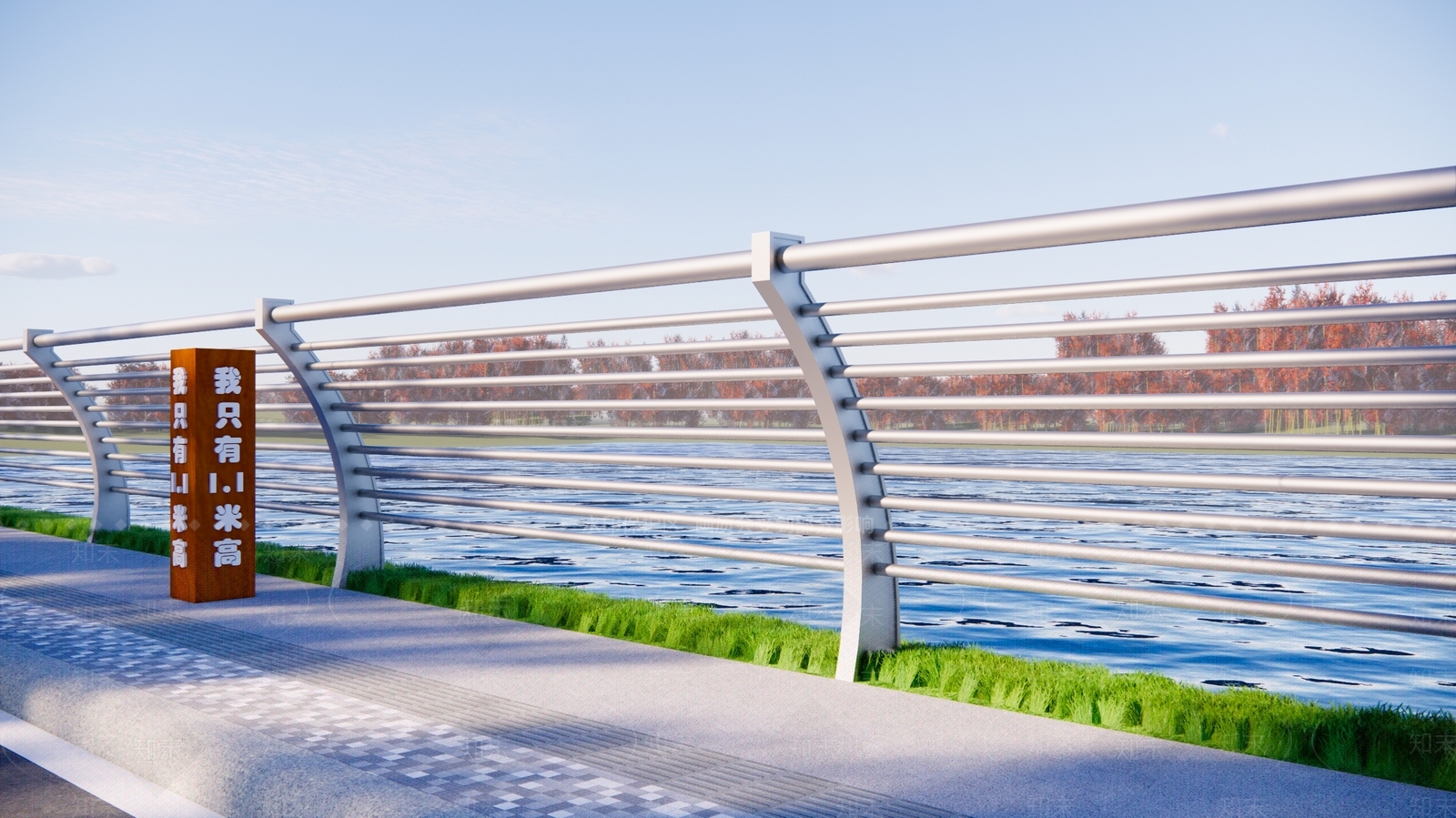 现代不锈钢栏杆SU模型下载【ID:1137614157】