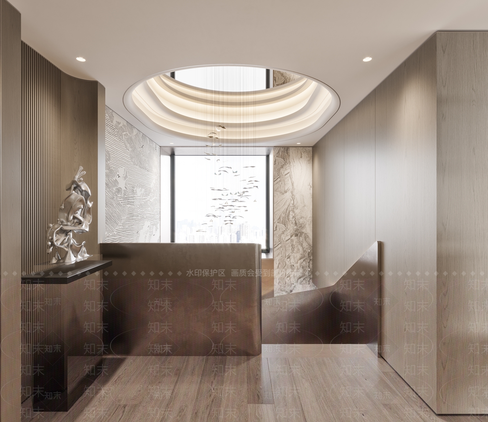 现代旋转楼梯间3D模型下载【ID:1137626082】