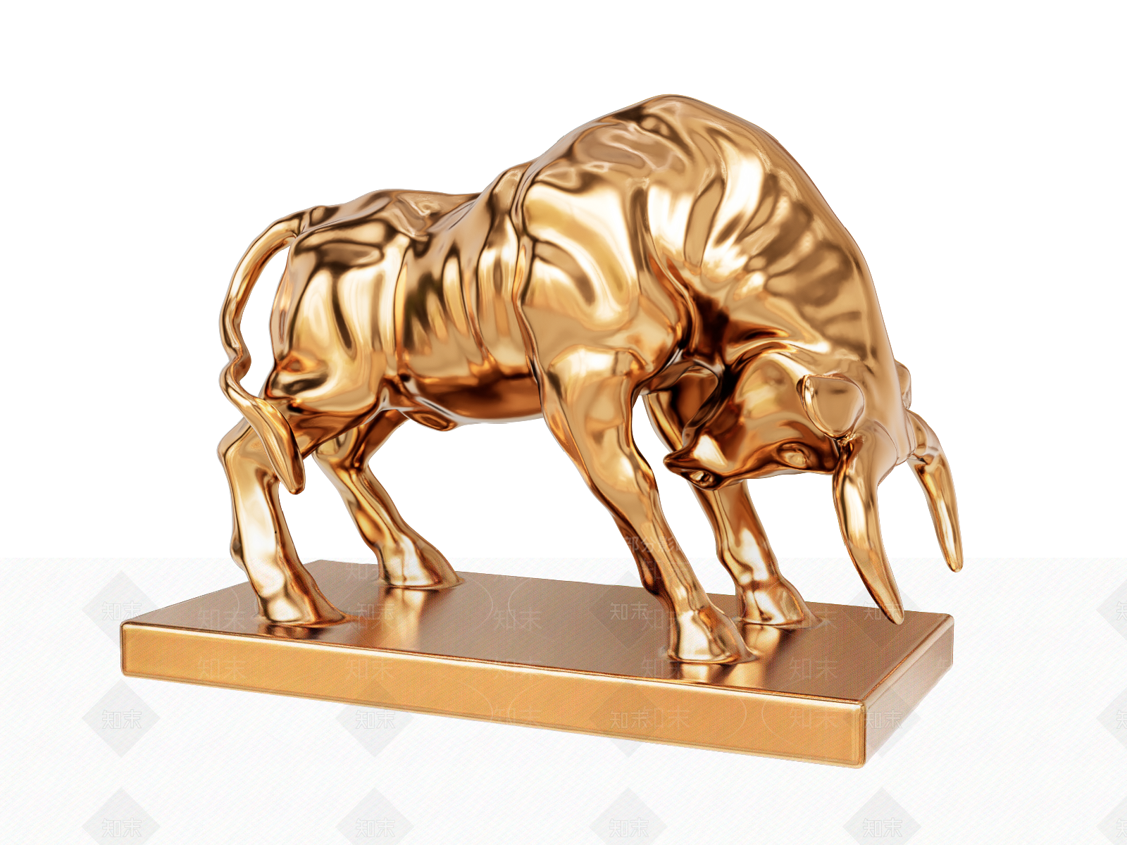 现代金属公牛雕塑装置SU模型下载【ID:1137628344】