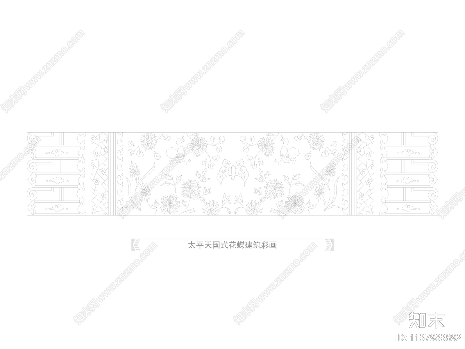 200套中式清代彩画cad施工图下载【ID:1137983892】