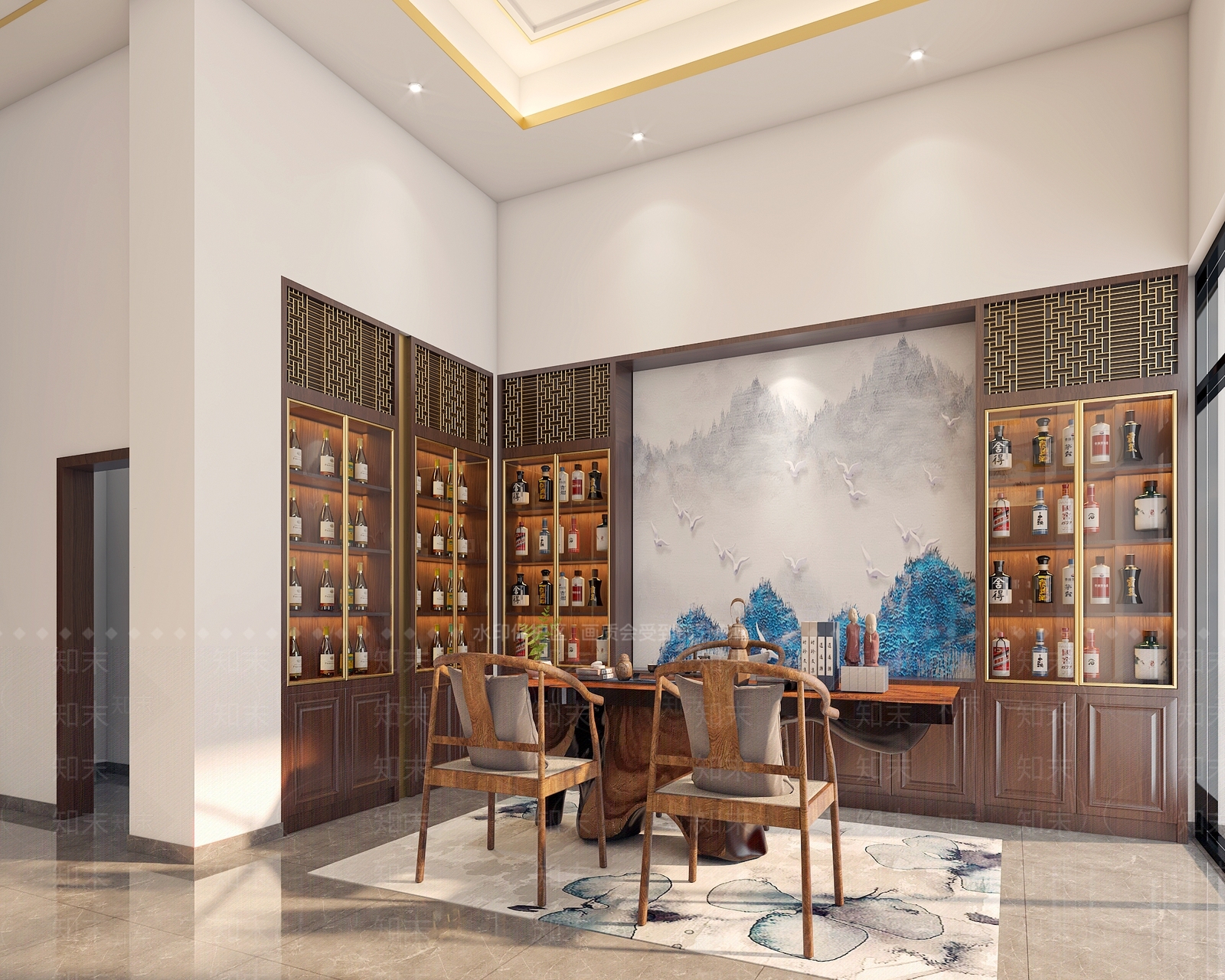 新中式烟酒店3D模型下载【ID:1137631365】