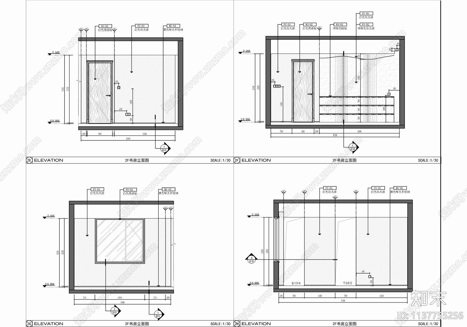 180㎡小别墅家装cad施工图下载【ID:1137755256】